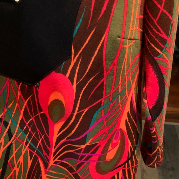 Tracy Negoshian peacock feather dress. NWOT . Retail 110 - Picture 3 of 7